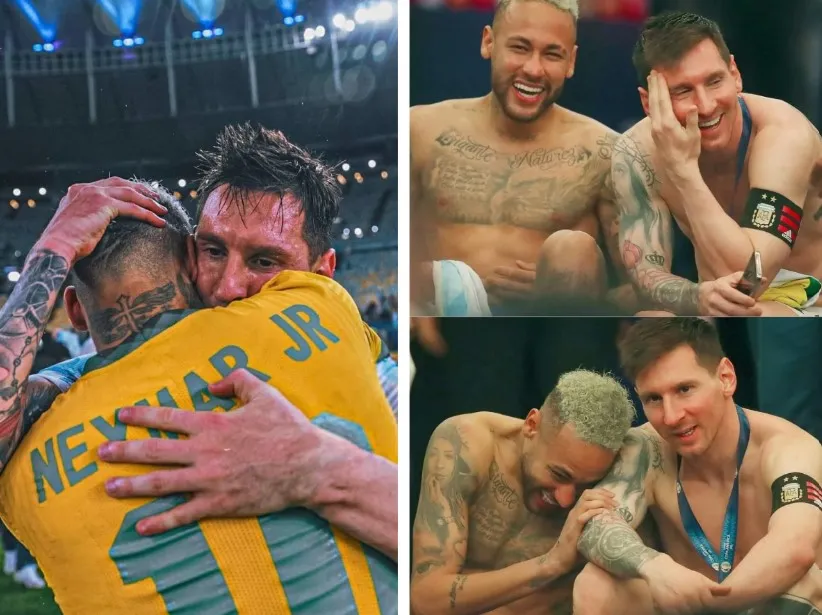 Neymar faz homenagem a Messi em dia de despedida do craque da seleção argentina